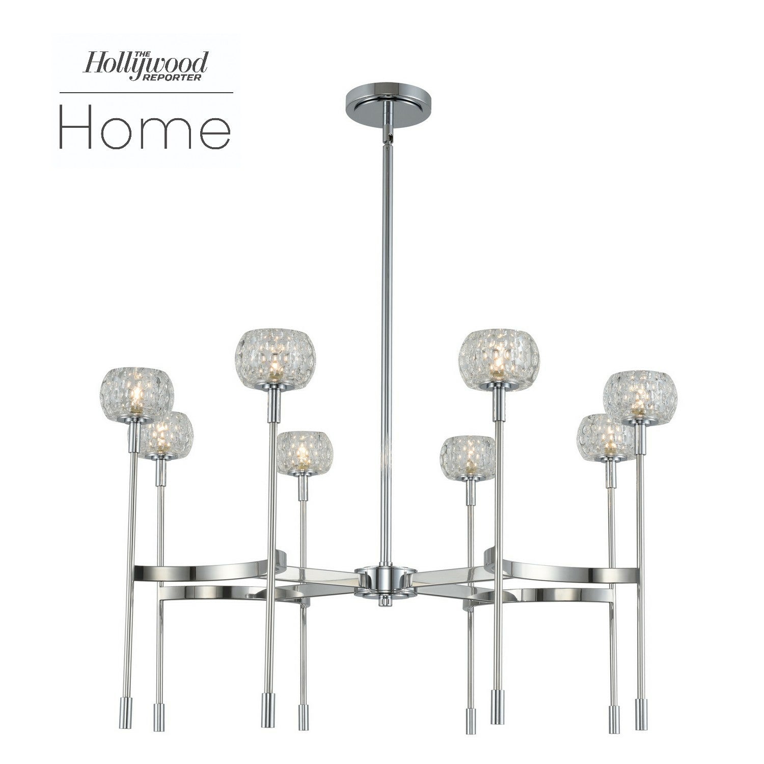 36'' Mae 8 Light Polished Chrome Chandelier