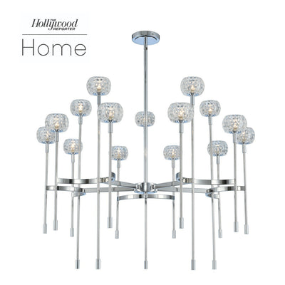 42'' Mae 15 Light Polished Chrome Tiered Chandelier