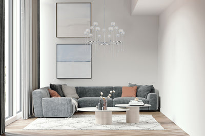 42'' Mae 15 Light Polished Chrome Tiered Chandelier
