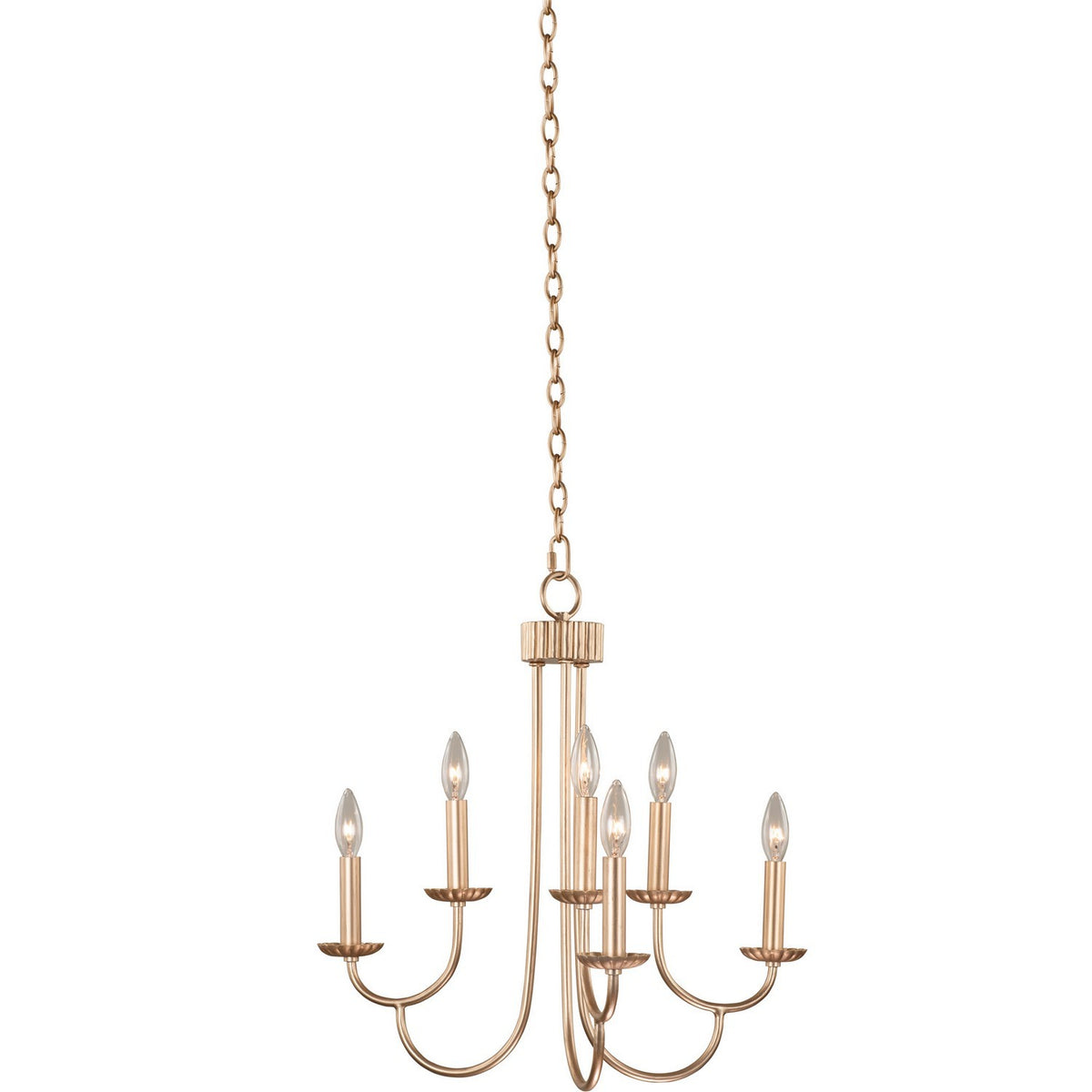 21'' Kiera 6 Light Modern Gold Tiered Chandelier