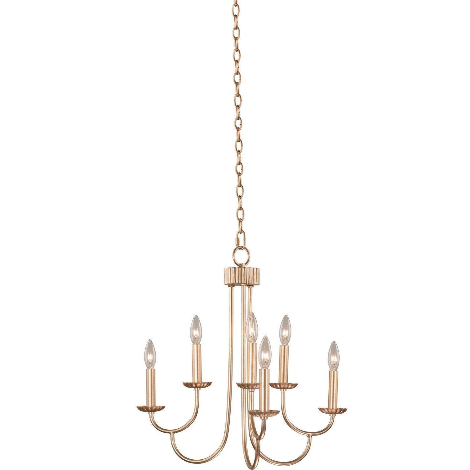 21'' Kiera 6 Light Modern Gold Tiered Chandelier