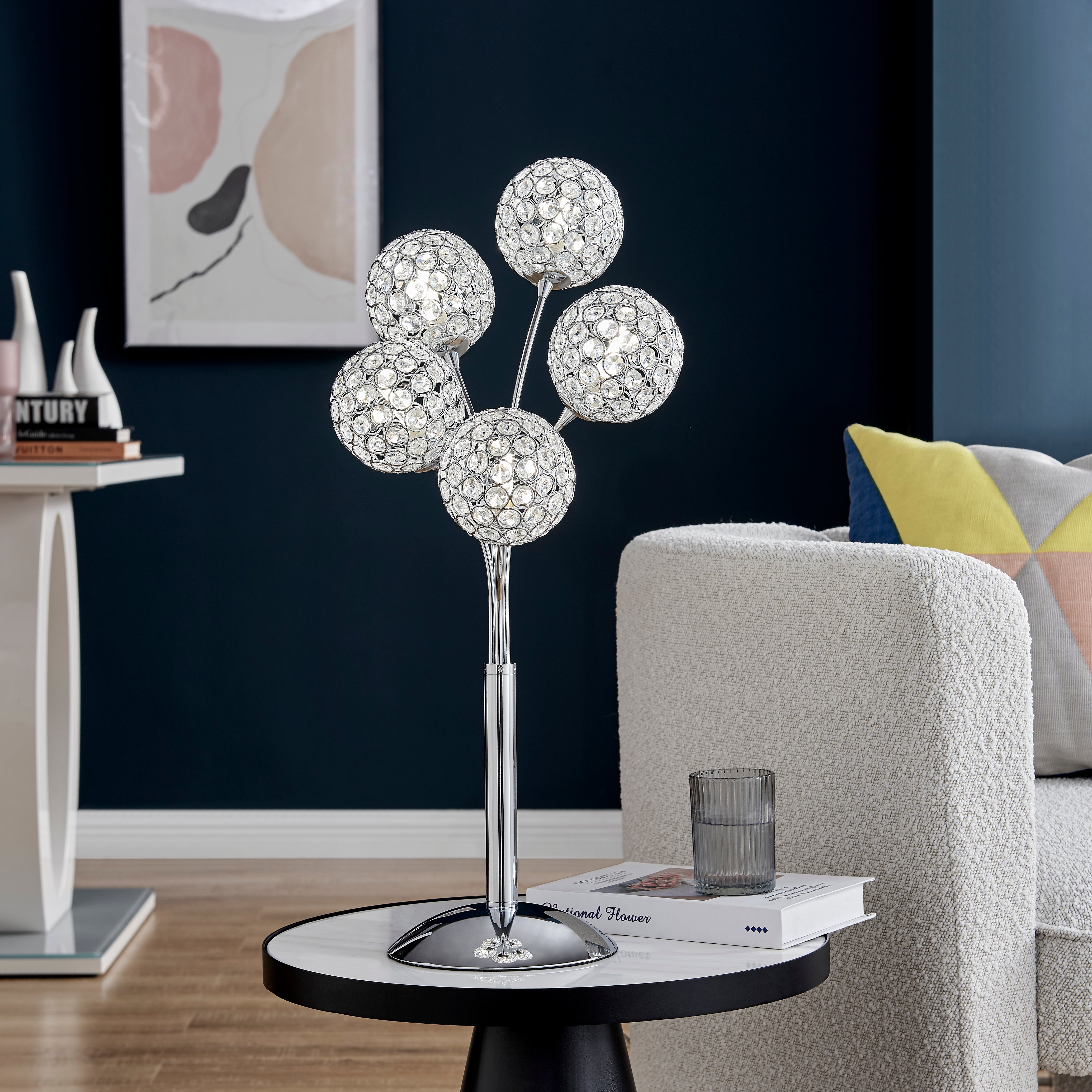 Thailand Crystal Domes Table Lamp | 5 Light