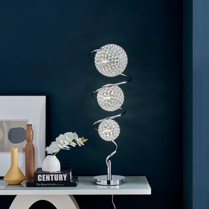 Vertical Crystal Sphere Table Lamp | 3 Light