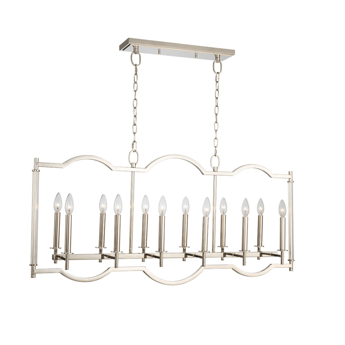 21'' Provence 12 Light Polished Nickel Linear Pendant