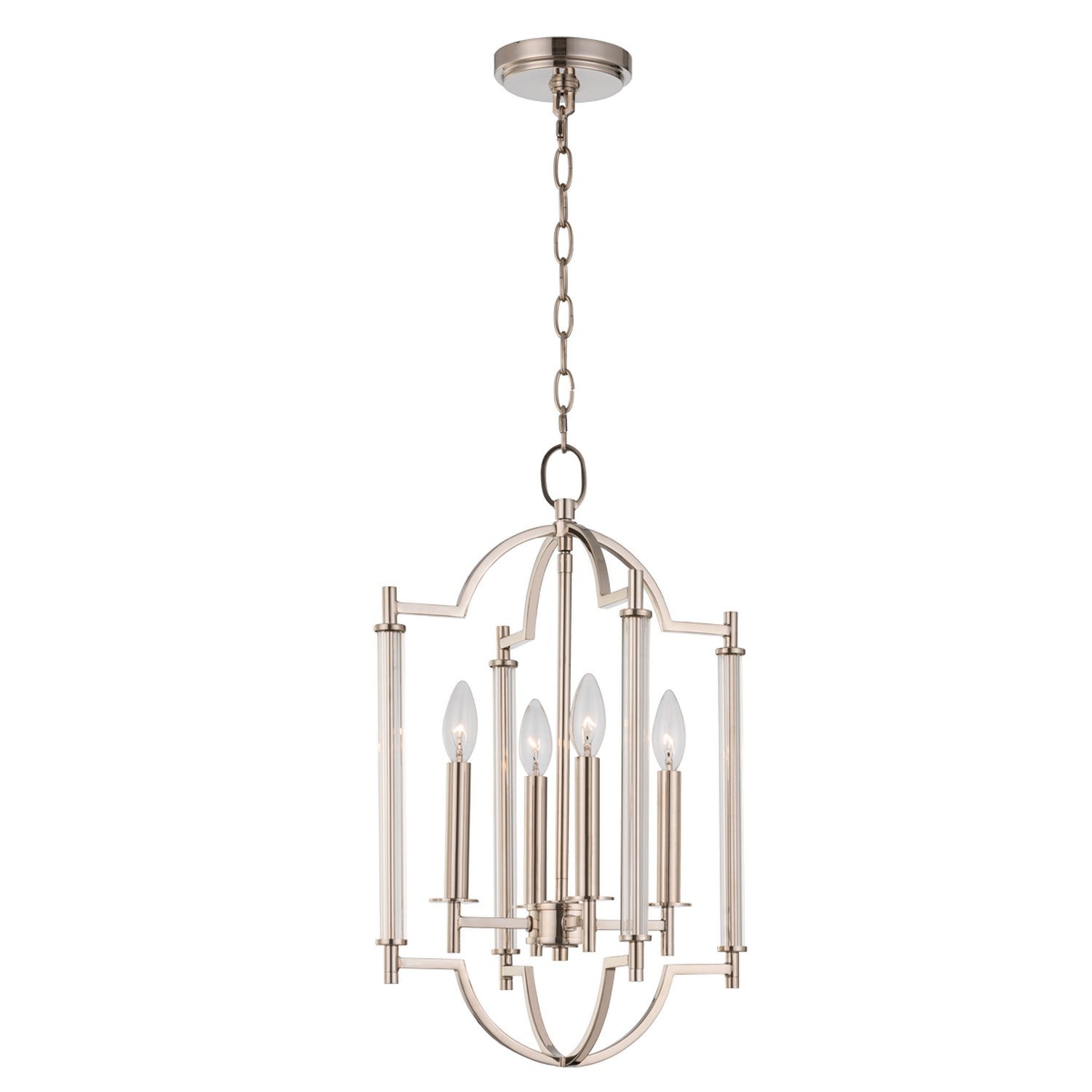 22'' Provence 4 Light Polished Nickel Pendant