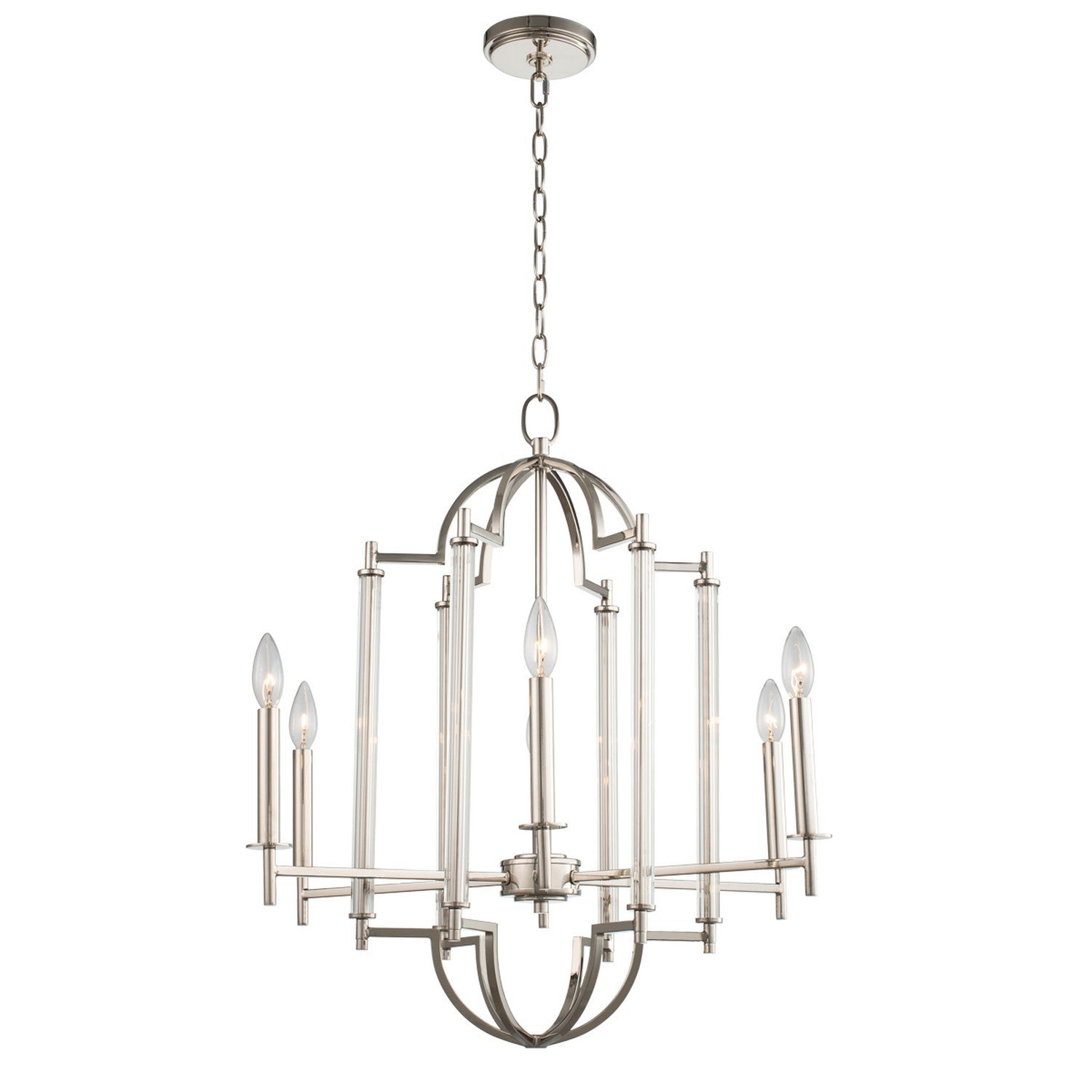 27'' Provence 6 Light Polished Nickel Chandelier