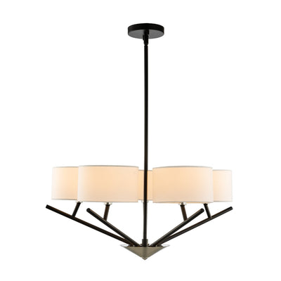 19'' Tahoe 4 Light Matte Black w/ Polished Nickel Chandelier