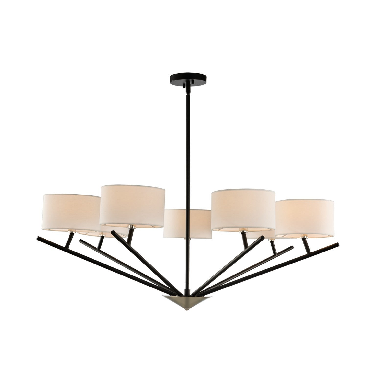 19'' Tahoe 7 Light Matte Black w/ Polished Nickel Chandelier