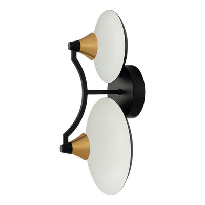 9'' Redding 2 Light Matte Black w/ Winter Brass Wall Sconce
