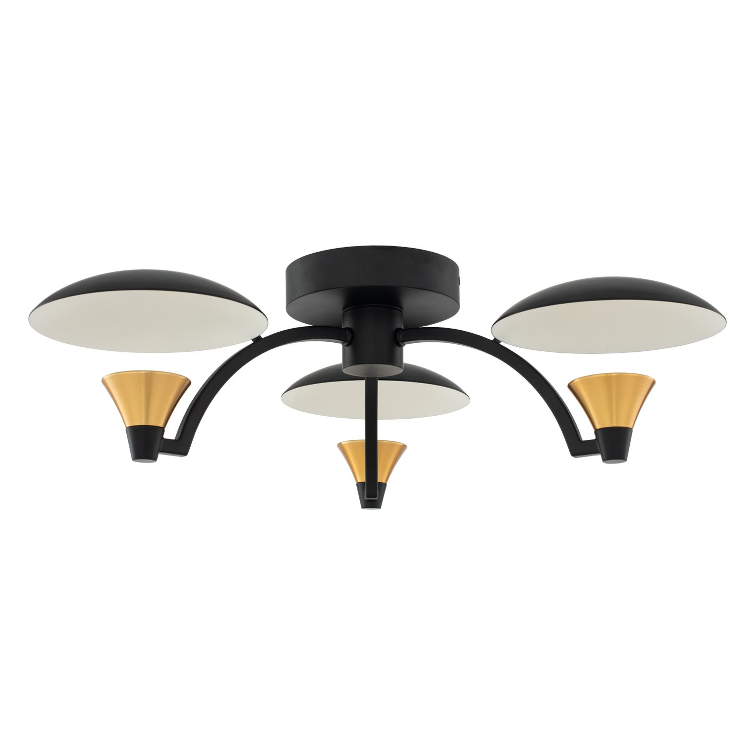 6'' Redding 3 Light Matte Black w/ Winter Brass Semi-Flush Mount