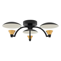 6'' Redding 3 Light Matte Black w/ Winter Brass Semi-Flush Mount