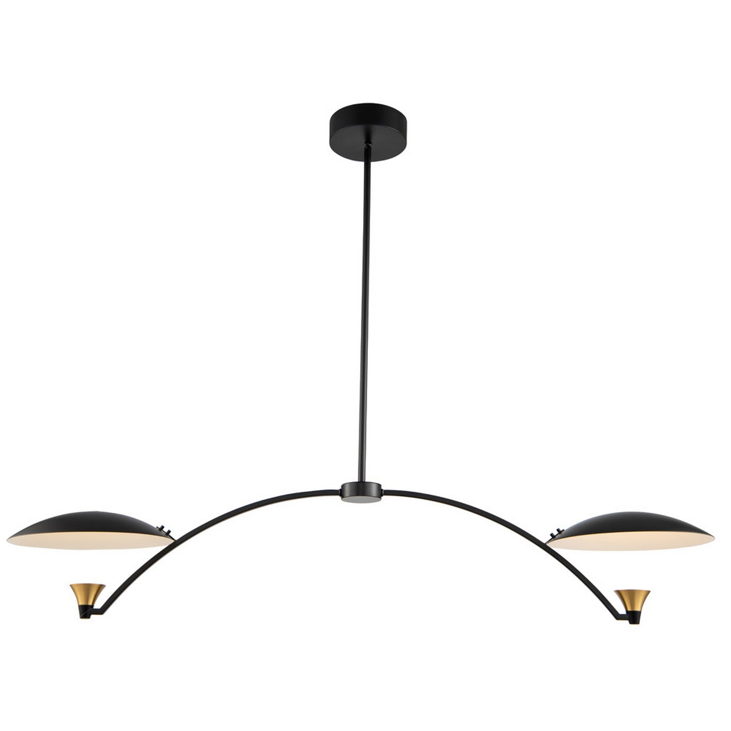 19'' Redding 2 Light Matte Black w/ Winter Brass Linear Pendant
