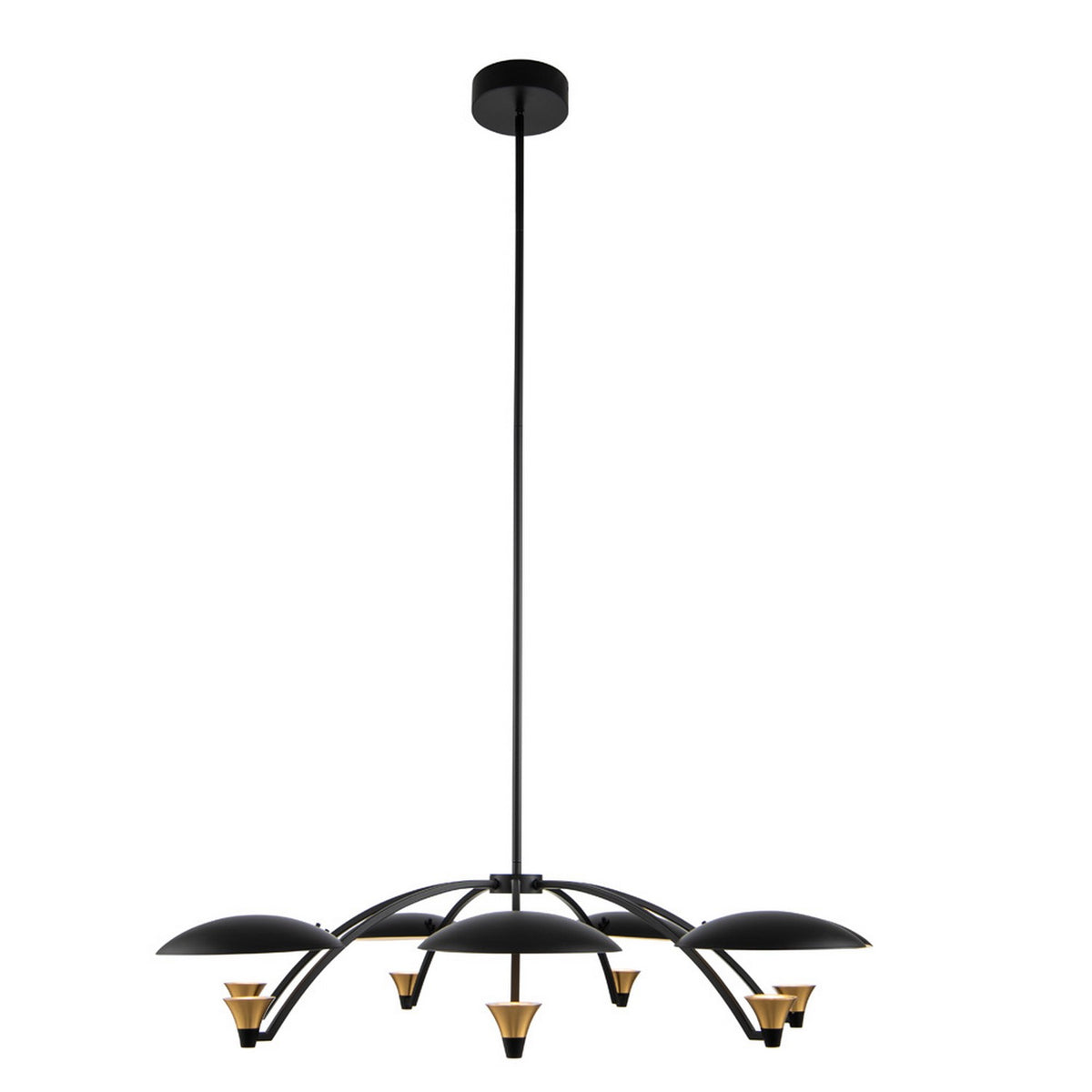 18'' Redding 5 Light Matte Black w/ Winter Brass Chandelier