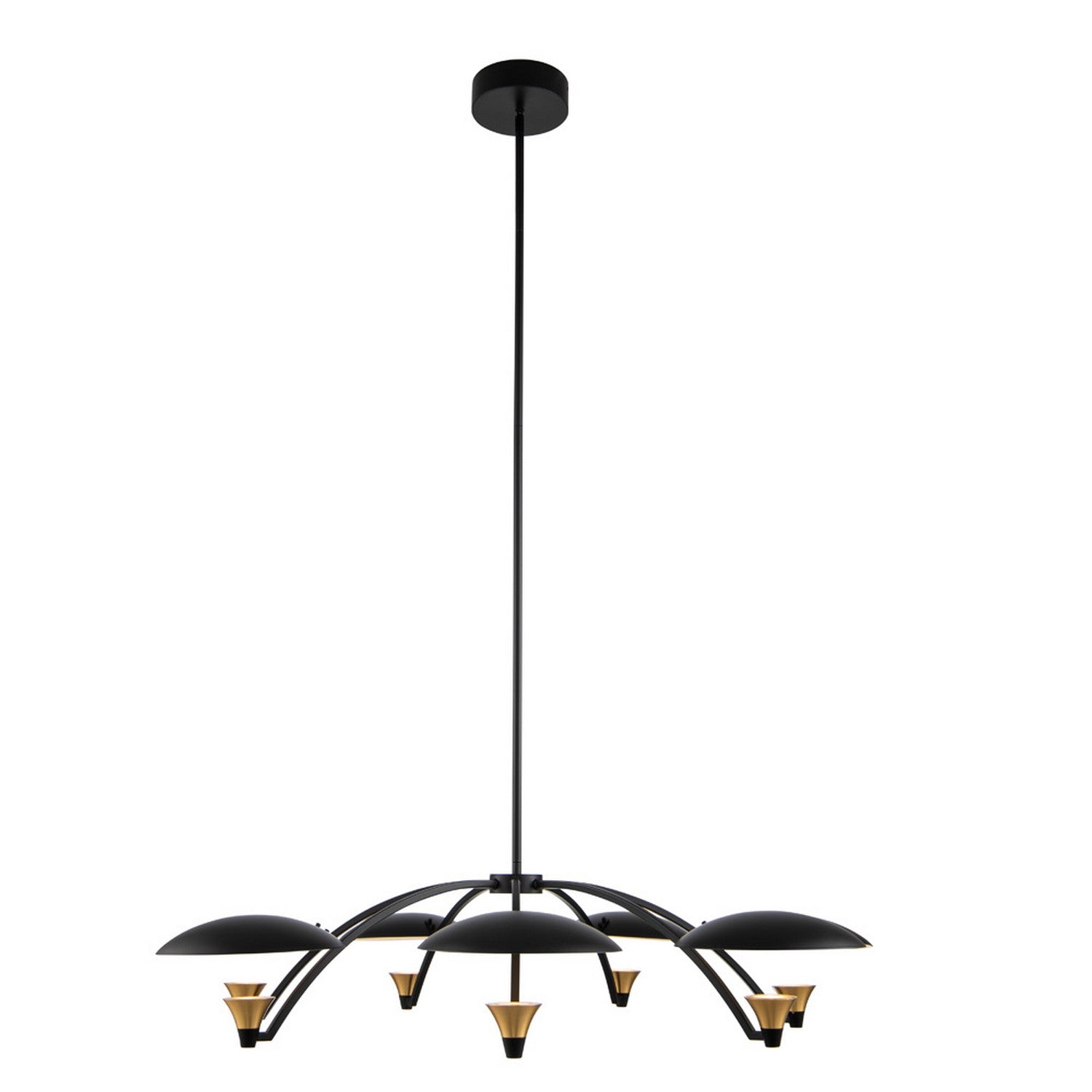 18'' Redding 5 Light Matte Black w/ Winter Brass Chandelier