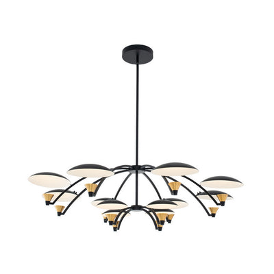 22'' Redding 12 Light Matte Black w/ Winter Brass Tiered Chandelier