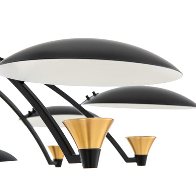22'' Redding 12 Light Matte Black w/ Winter Brass Tiered Chandelier