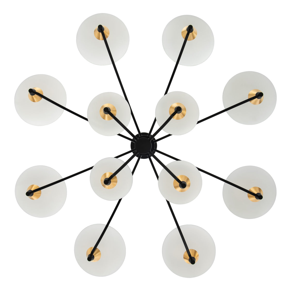 22'' Redding 12 Light Matte Black w/ Winter Brass Tiered Chandelier