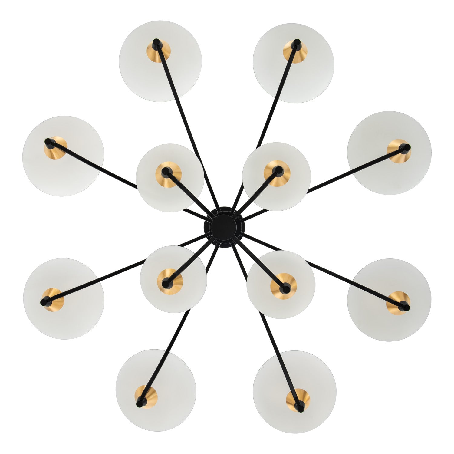 22'' Redding 12 Light Matte Black w/ Winter Brass Tiered Chandelier