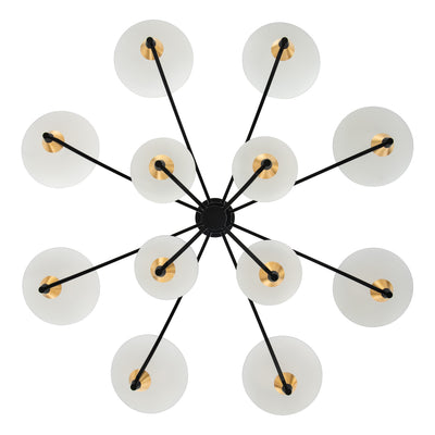 22'' Redding 12 Light Matte Black w/ Winter Brass Tiered Chandelier