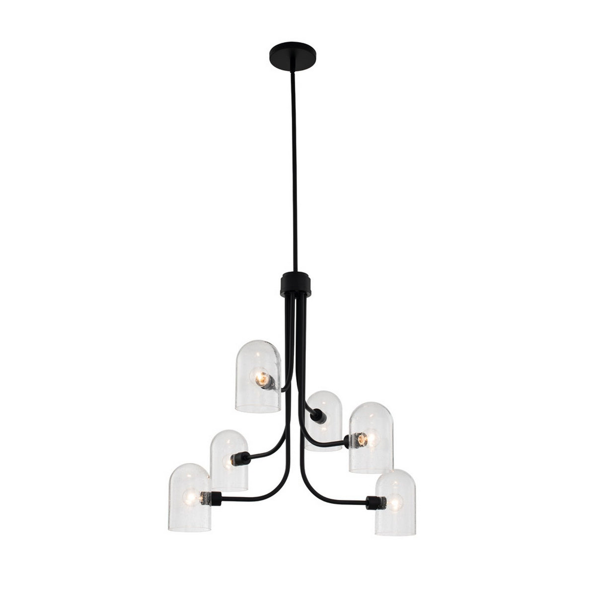 37'' Cupola 6 Light Matte Black Chandelier