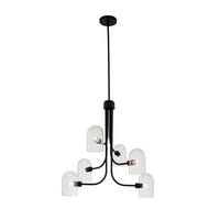 37'' Cupola 6 Light Matte Black Chandelier