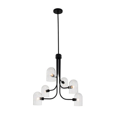 37'' Cupola 6 Light Matte Black Chandelier