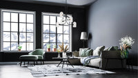 37'' Cupola 6 Light Matte Black Chandelier