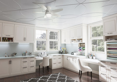 44 inch Lilliana Fresh White Low Profile Ceiling Fan with LED Light Kit and Pull Chain