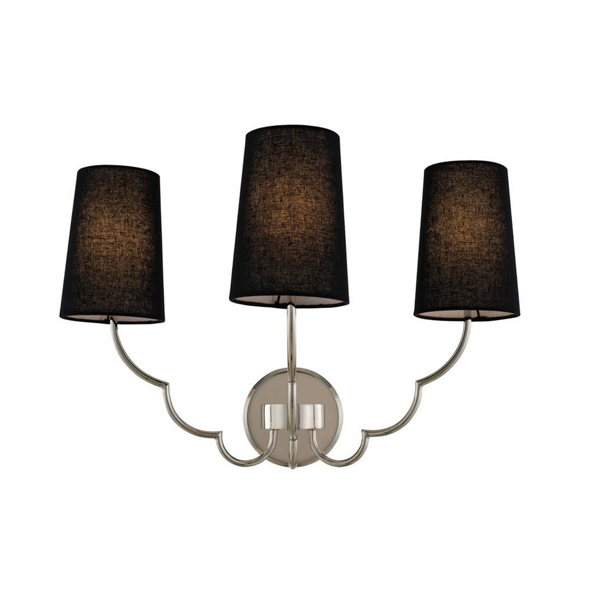 22'' Sophia 3 Light Polished Nickel Wall Sconce