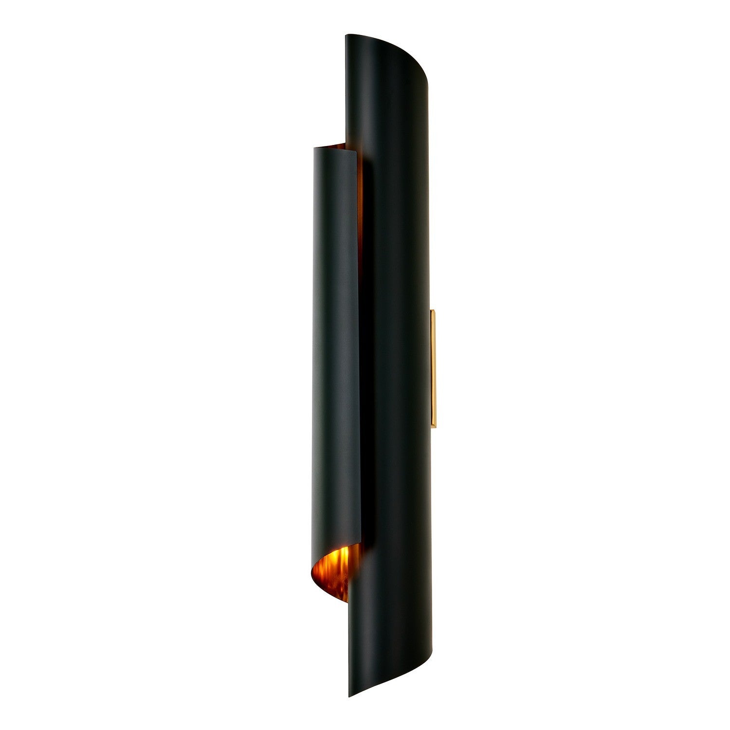 4'' Piaga 2 Light Matte Black and Polished Brass Wall Sconce