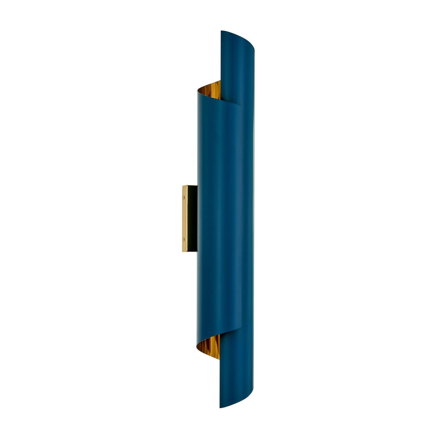 4'' Piaga 2 Light Matte Blue and Polished Brass Wall Sconce