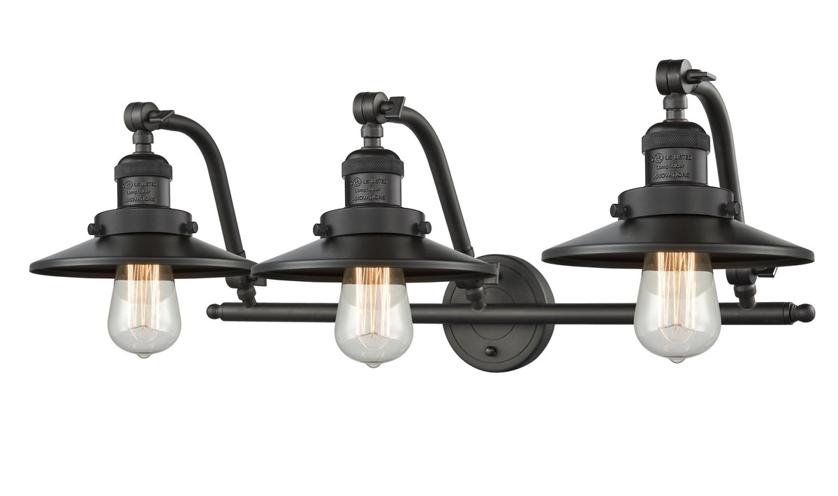 Railroad 28-Inch 3-Light Bath Vanity Light with LED Bulbs