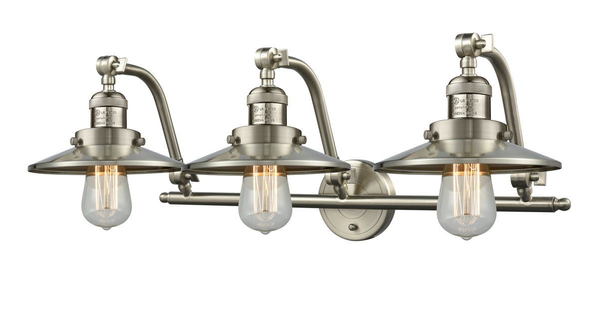 Railroad 28-Inch 3-Light Bath Vanity Light with LED Bulbs
