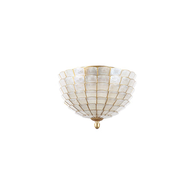 13'' Samal 3 Light Oxidized Gold Leaf Flush Mount