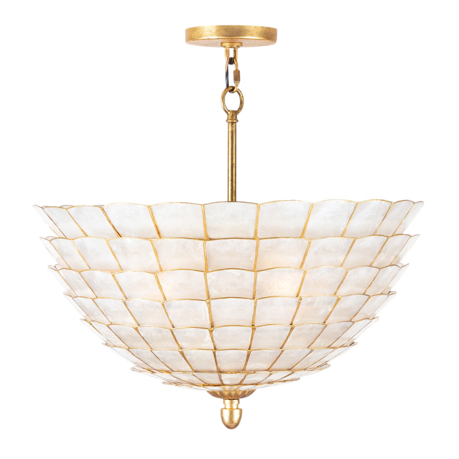 21'' Samal 4 Light Oxidized Gold Leaf Pendant