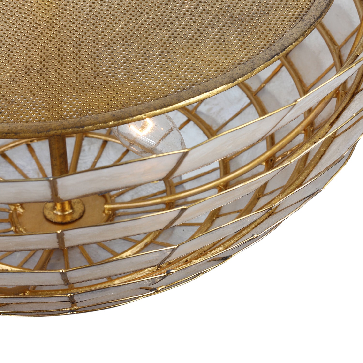 21'' Samal 4 Light Oxidized Gold Leaf Pendant