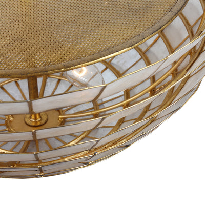 21'' Samal 4 Light Oxidized Gold Leaf Pendant