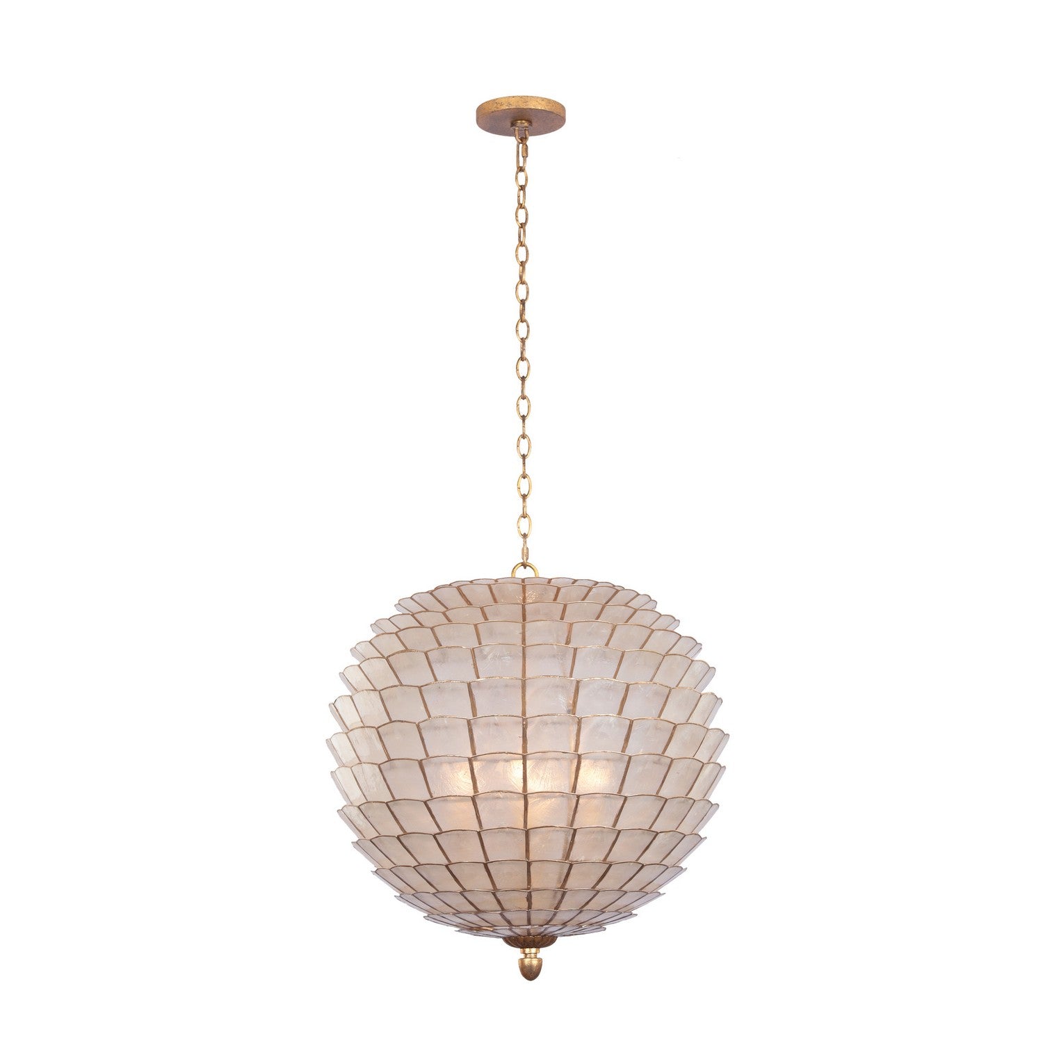 22'' Samal 4 Light Oxidized Gold Leaf Pendant