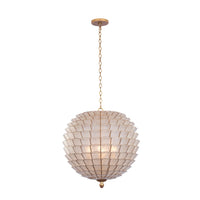 22'' Samal 4 Light Oxidized Gold Leaf Pendant