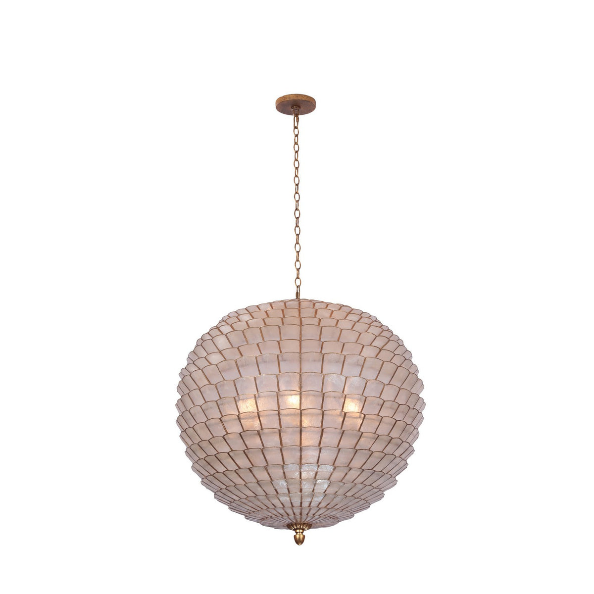 28'' Samal 6 Light Oxidized Gold Leaf Chandelier