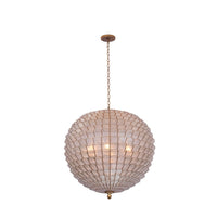 28'' Samal 6 Light Oxidized Gold Leaf Chandelier