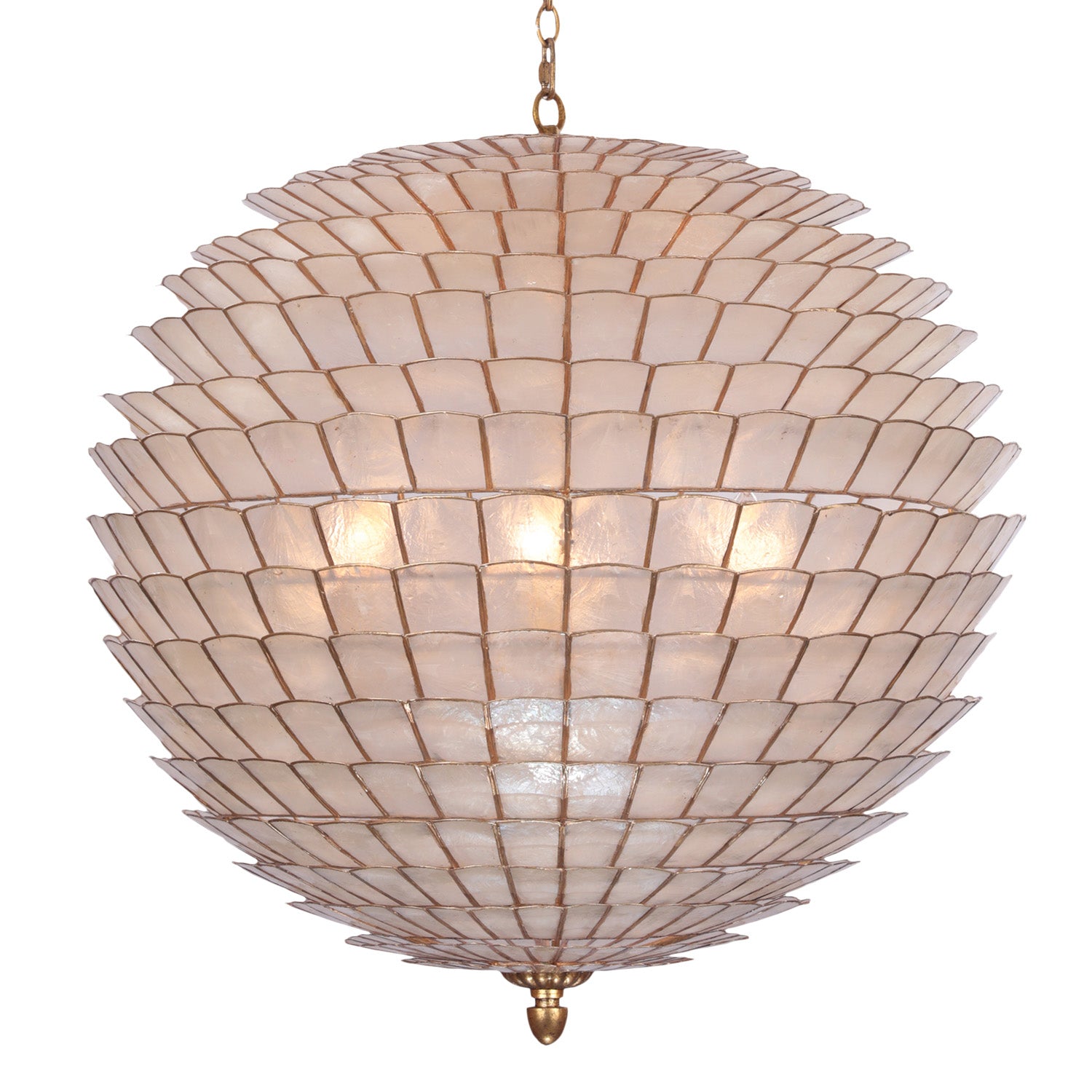 28'' Samal 6 Light Oxidized Gold Leaf Chandelier