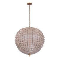 28'' Samal 6 Light Oxidized Gold Leaf Chandelier