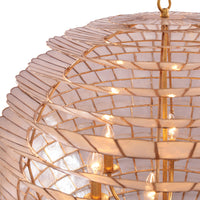 28'' Samal 6 Light Oxidized Gold Leaf Chandelier