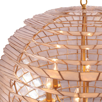 28'' Samal 6 Light Oxidized Gold Leaf Chandelier