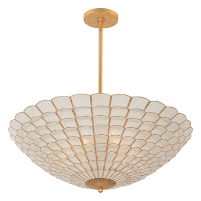 10'' Samal 6 Light Oxidized Gold Leaf Chandelier