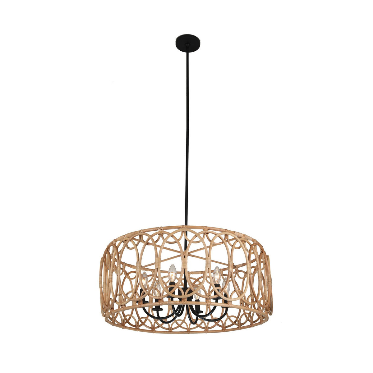 21'' Tablas 6 Light Matte Black Chandelier