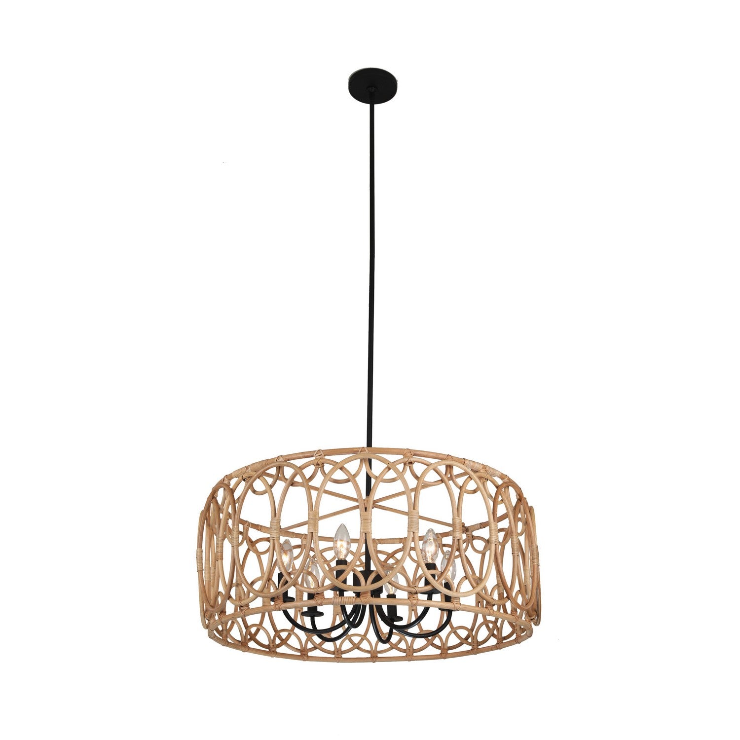 21'' Tablas 6 Light Matte Black Chandelier
