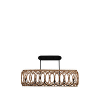 21'' Tablas 6 Light Matte Black Linear Pendant