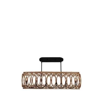 21'' Tablas 6 Light Matte Black Linear Pendant